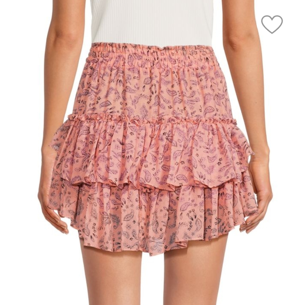Floral Pink Ruffle Skirt - Picture 2 of 8